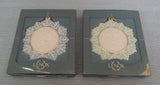 Lenox Cherub Cameo Collection Ornaments - Blue & Green - Lot of 2 -Brand New!