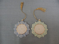 Lenox Cherub Cameo Collection Ornaments - Blue & Green - Lot of 2 -Brand New!