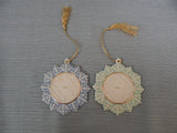 Lenox Cherub Cameo Collection Ornaments - Blue & Green - Lot of 2 -Brand New!