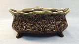Hull Pottery Dark Green and Brown Footed Planter No. B34