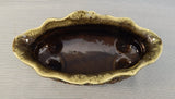 Hull Pottery Dark Green and Brown Footed Planter No. B34