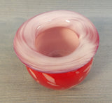 Hand-Blown Red and White Vase by Mali Harrell