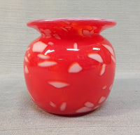 Hand-Blown Red and White Vase by Mali Harrell