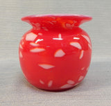 Hand-Blown Red and White Vase by Mali Harrell