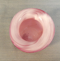 Hand-Blown Red and White Vase by Mali Harrell