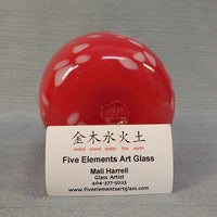 Hand-Blown Red and White Vase by Mali Harrell