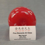 Hand-Blown Red and White Vase by Mali Harrell