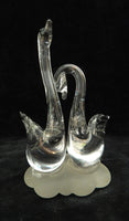 Pair of Swans Glass Sculpture