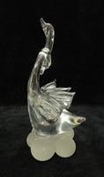 Pair of Swans Glass Sculpture
