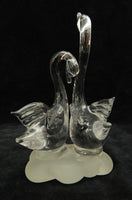 Pair of Swans Glass Sculpture