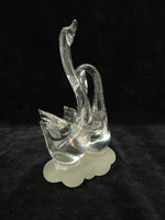 Pair of Swans Glass Sculpture
