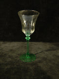 Tiffin Franciscan Green Uranium Stemmed Glasses - Lot of 11