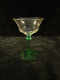 Tiffin Franciscan Green Uranium Stemmed Glasses - Lot of 11