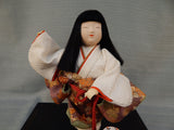 Japanese Geisha Doll with Wood and Glass Case