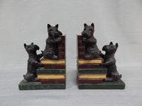 Vintage Playful Scotties on Books Bookends