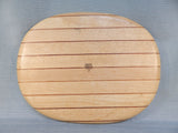 Dansk International 22" x 17" Oval Striped Wood Tray