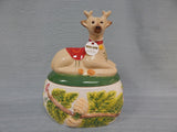 Joyeux Noelle Reindeer Cookie Jar by Nathalie Lété