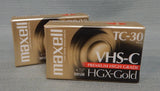 Maxell HGX-Gold TC-30 VHS-C Tapes - Lot of 2 - New!