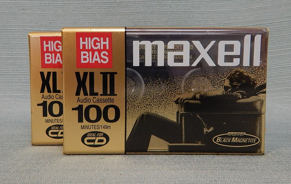 Maxell XL II 100 High Bias Audio Cassettes - Lot of 2 - Brand New!