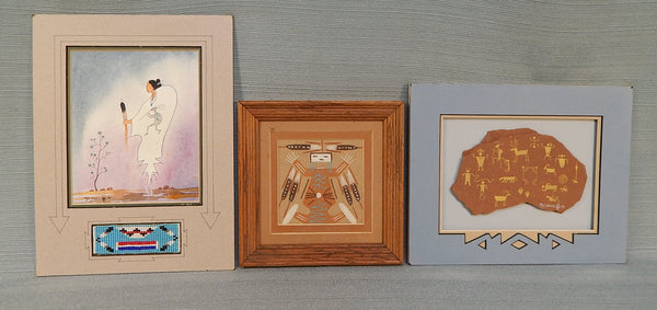 3 Native American Artwork Pieces - Very Good Condition
