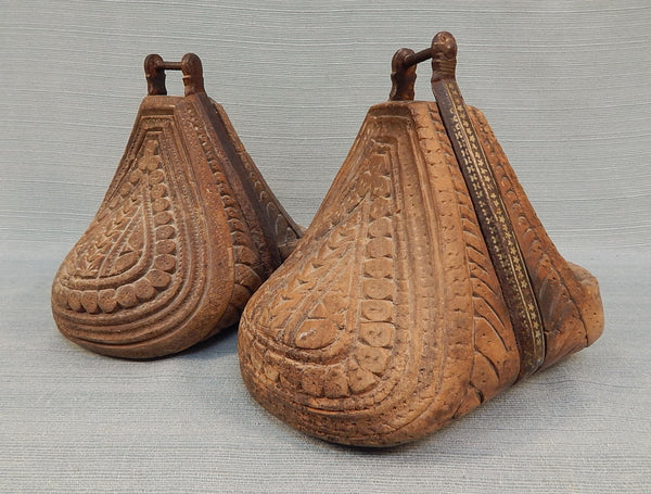 Hand-Carved Wood Gaucho Style Stirrups