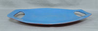 R. Wood Studio 18x10 Blue Oval Handle Platter