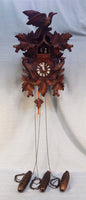 Black Forest Cuckoo Clock Regula 7 Day Birds Maple Leaves Pine Cone Weights