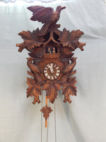 Black Forest Cuckoo Clock Regula 7 Day Birds Maple Leaves Pine Cone Weights