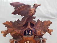 Black Forest Cuckoo Clock Regula 7 Day Birds Maple Leaves Pine Cone Weights