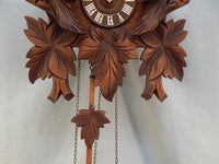 Black Forest Cuckoo Clock Regula 7 Day Birds Maple Leaves Pine Cone Weights