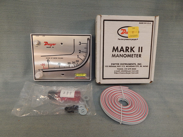 Dwyer Mark II 25 Manometer for Pressure Measurement in Paint Booths & Air Flow - Brand New!