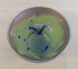 Raku Style Green and Blue Pottery Bowl - LKH Artist