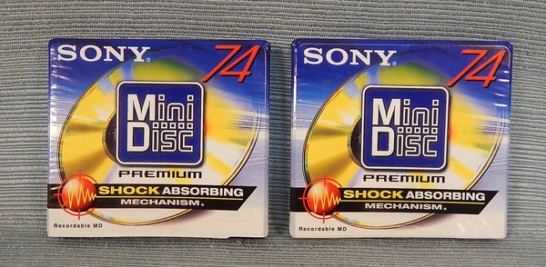 Sony Premium Recordable Mini Discs MDW-74D - Lot of 2 - Brand New!