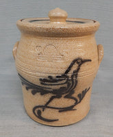 Salt-Glazed Stoneware Crock with Lid