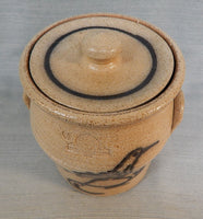 Salt-Glazed Stoneware Crock with Lid