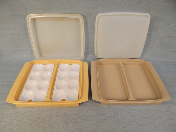 Pair of Tupperware Divided Food Carriers