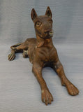 Vintage Bronze Dog Sculpture