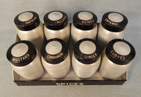 Set of Vintage Kromex Spice Shakers with Holder