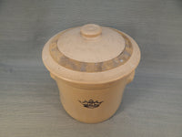 Vintage Blue Crown Stoneware 2 Gallon Crock with Lid