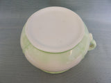 Vintage Green and White Soup Tureen with Warming Tray