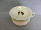 Vintage Green and White Soup Tureen with Warming Tray