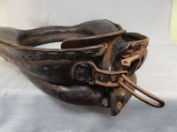 Antique Leather Horse Collar With Metal Clasp