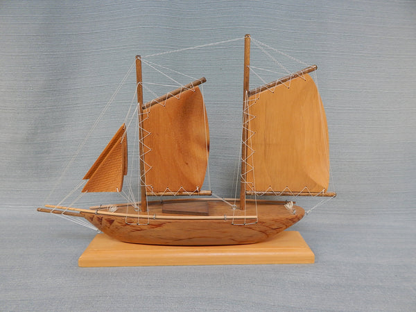 Wooden Sailboat Model - Very Good Vintage Condition