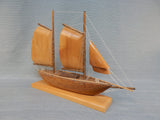 Wooden Schooner Sailboat Model - Very Good Vintage Condition
