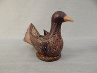 Hand-Painted Wooden Bird with World Egg