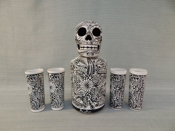 Dia de los Muertos Decanter and Glasses