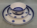 Dansk Blue Stripes and Flowers Dinnerware - 3 Pieces