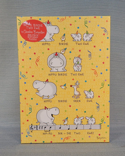 300 Piece Birthday Puzzle "Hippo Birdie Two Ewe" - Certified Complete!