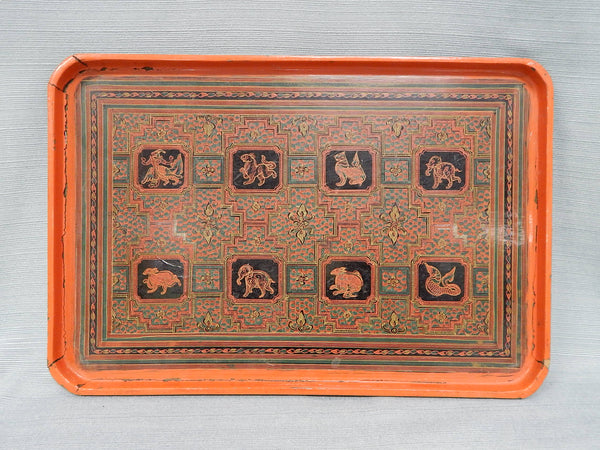 19th Century Burmese Lacquer Tray - Vintage Condition