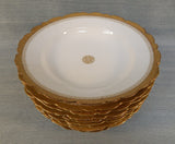 Limoges France 9.5" China Bowls with Gold Scalloped Border - Set of 9